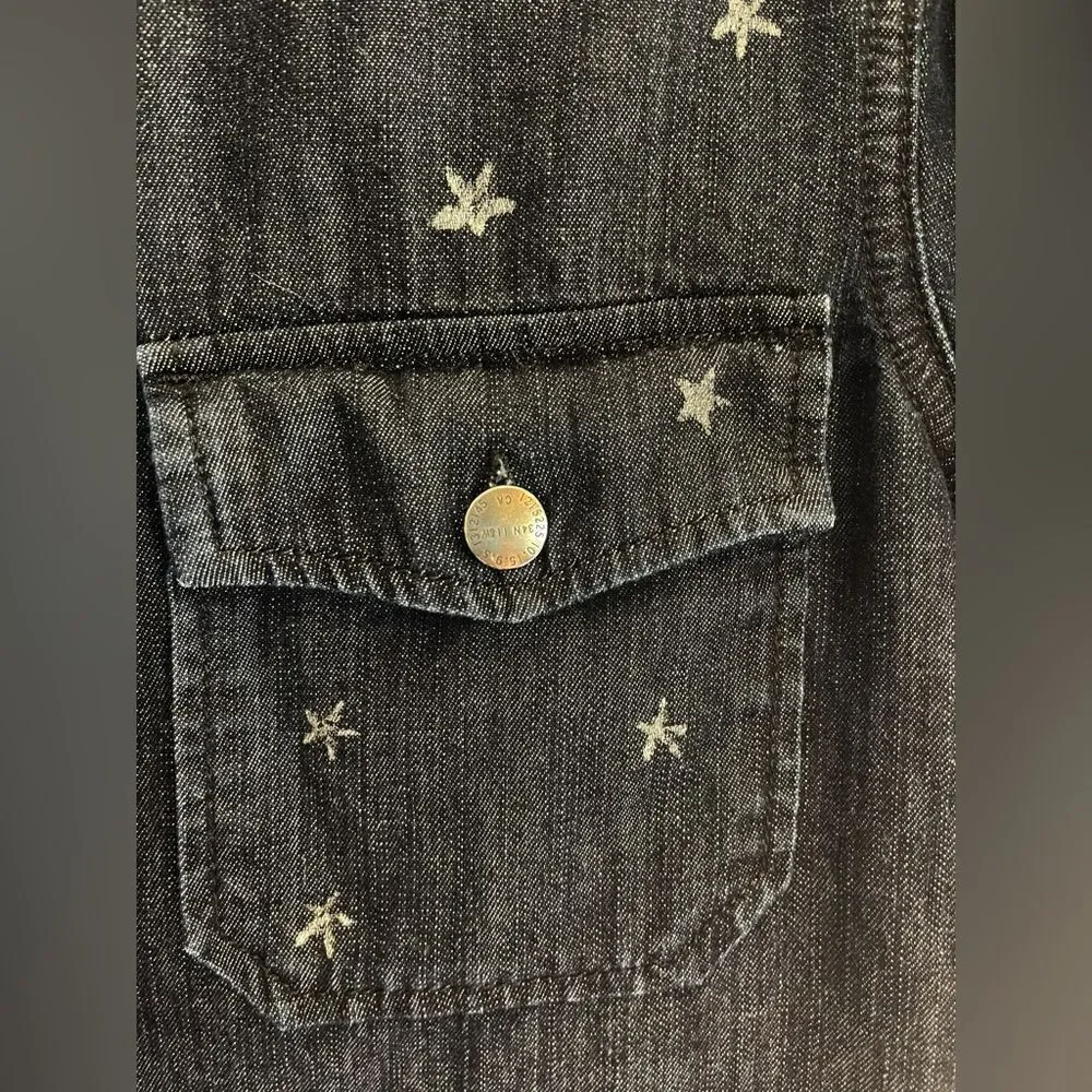 Current Elliott Anthropologie The Perfect Dark wash Denim Boyfriend Shirt. 2